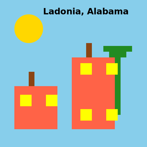 Welcome to Ladonia, Alabama - A Quirky Town in the Heart of the South! - DrawGPT