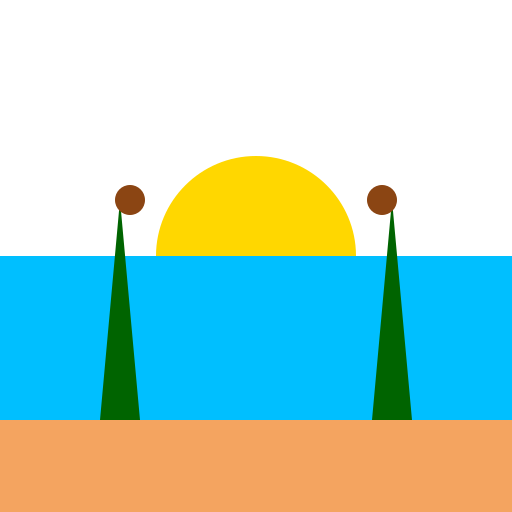 Sunrise on Beach with Palm Trees - DrawGPT