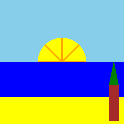 Bright and Sunny Day at the Beach - DrawGPT