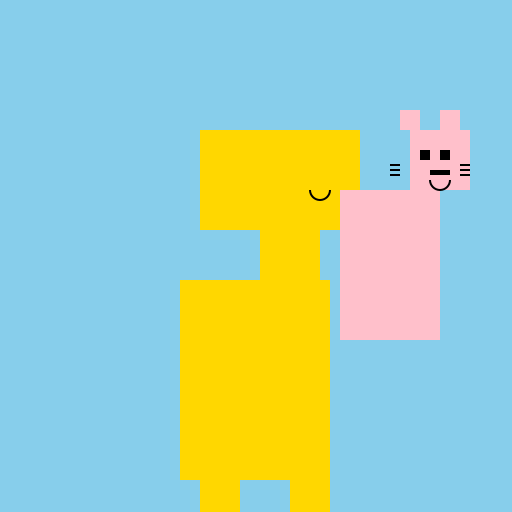 Happy Cat on a Giraffe's Head - DrawGPT