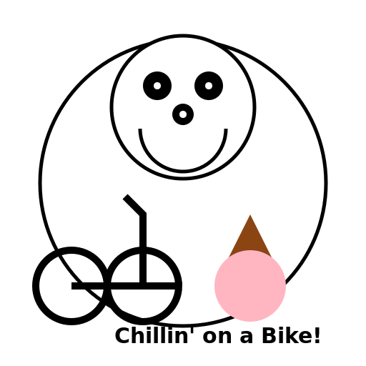 Polar Bear on a Bike Eating Ice Cream - DrawGPT