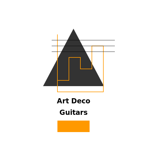 Art Deco Guitar Headstock Logo - DrawGPT