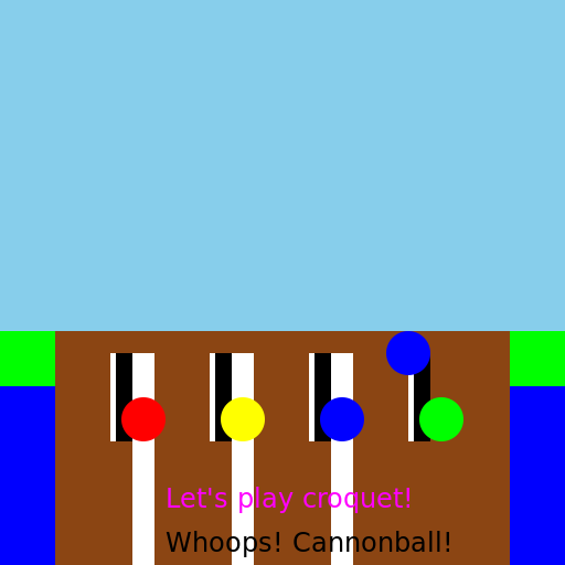 Four People Playing Croquet by a Lake - DrawGPT