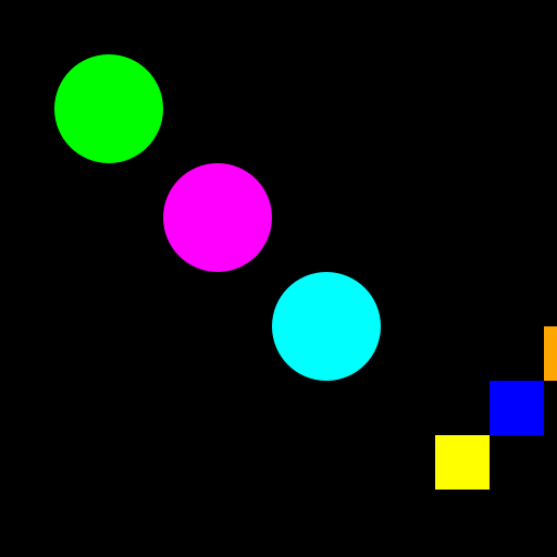 Fluorescent Circles and Squares - DrawGPT