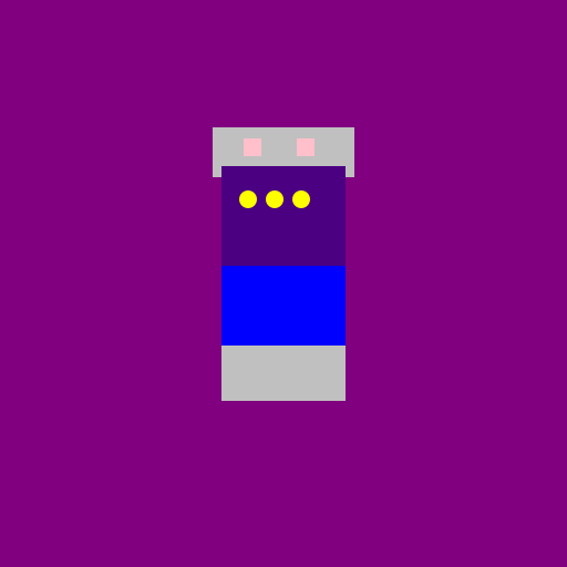 Silver Robot with Pink Eyes in a Purple Background - AI Prompt #6749 - DrawGPT