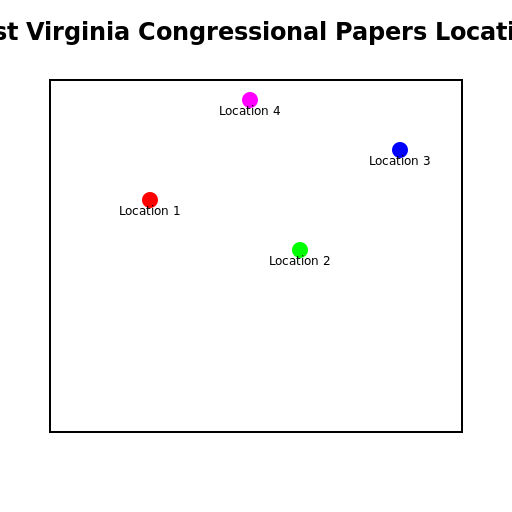 Map of West Virginia Congressional Papers Locations - DrawGPT