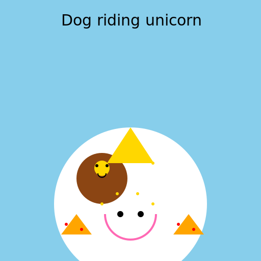Dog riding unicorn eating churros - DrawGPT