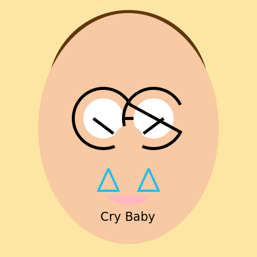 Cry Baby Curly Hair Dominican Girl with Glasses - DrawGPT