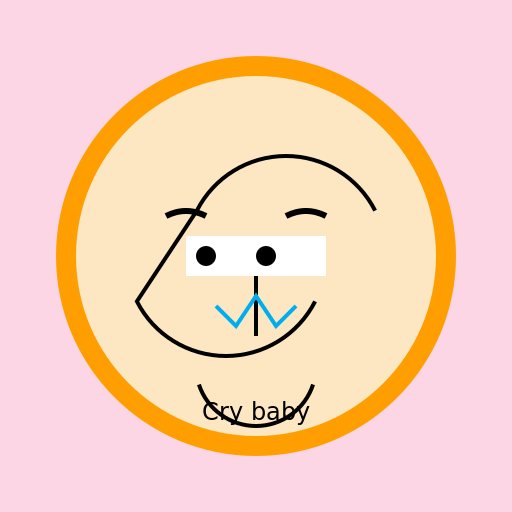 Cry baby curly hair girl with glasses - DrawGPT