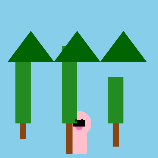Person Looking at Three Trees - DrawGPT