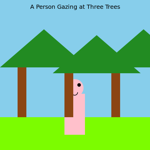 A Person Gazing at Three Trees - DrawGPT