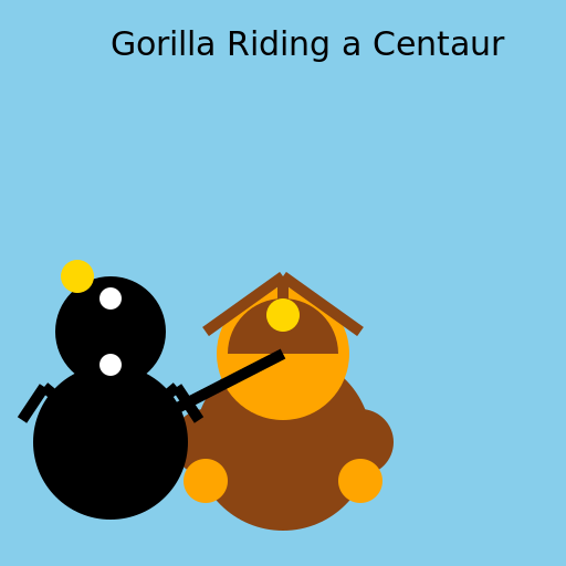 Gorilla riding a Centaur - DrawGPT