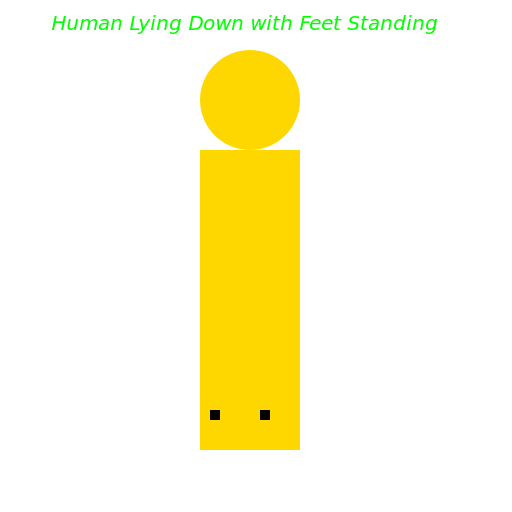 Human Lying Down with Feet Standing - DrawGPT
