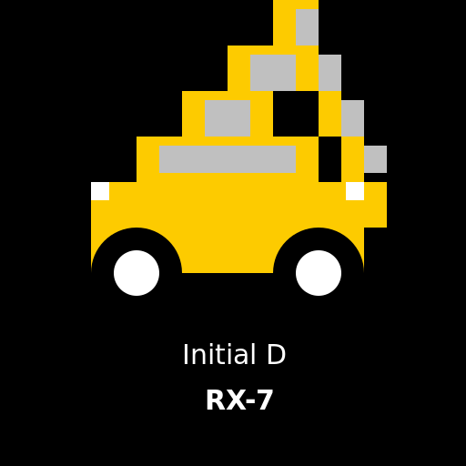 Initial D Yellow Mazda RX-7 - DrawGPT