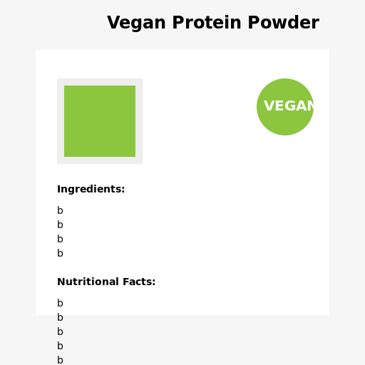 Supplement Label for Vegan Protein Powder - DrawGPT