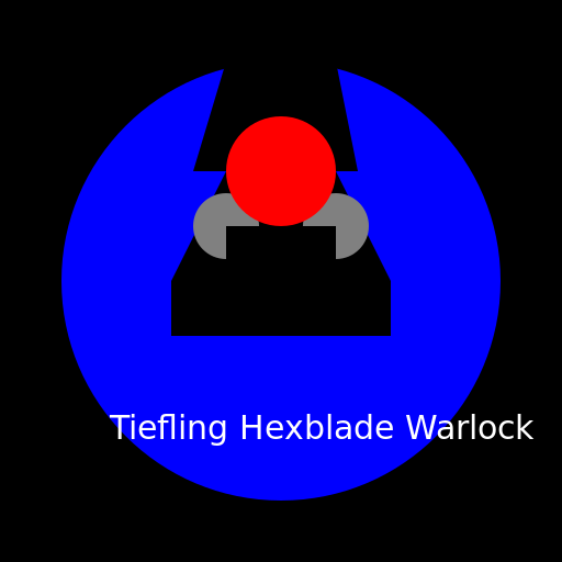 Portrait of a Male Tiefling Hexblade Warlock - DrawGPT