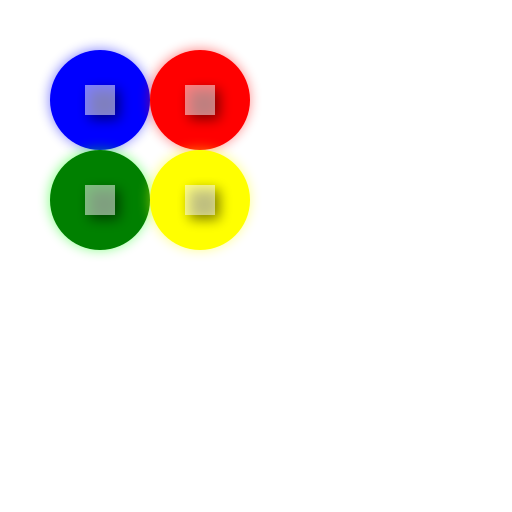 Narctaj 4 kruga u plavoj, crvenoj, zelenoj i žutoj boji. - DrawGPT