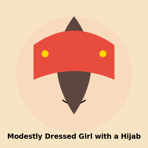 Modestly Dressed Girl with a Hijab - DrawGPT