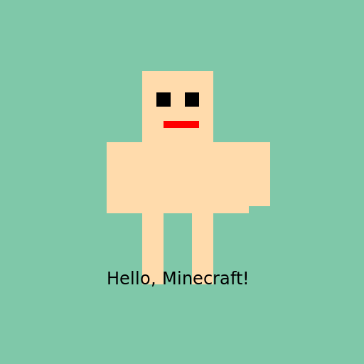 Minecraft Character Waving - DrawGPT