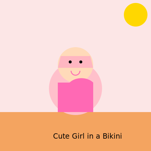 Cute Girl in a Colorful Bikini - DrawGPT