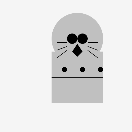 Persian Cat with Silverish Shade and Light Black Lines and Spots (Not Punch Face) - DrawGPT