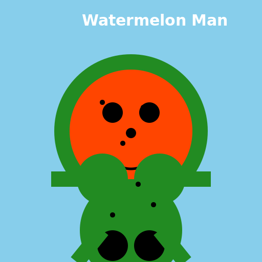 A Man Made of Watermelon Looks Real - DrawGPT