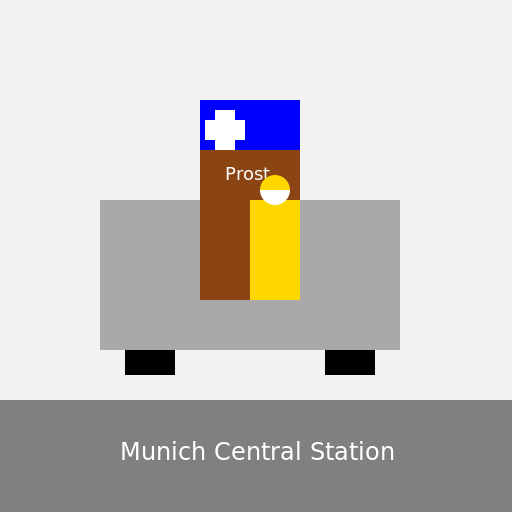 Guy on his Bachelor Party Leaving an Old Train in Munich Central Station - DrawGPT