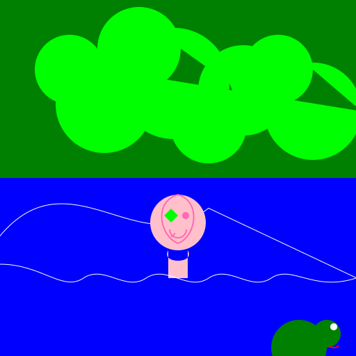 Woman in a Lush Jungle River - DrawGPT