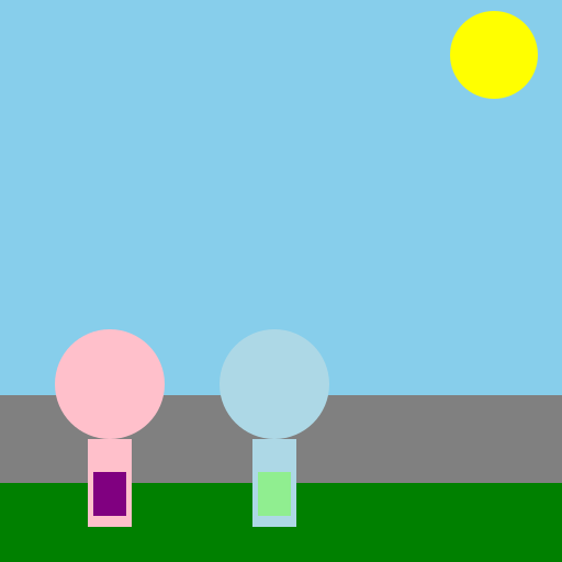 Two Kids Going to School with Bag - DrawGPT