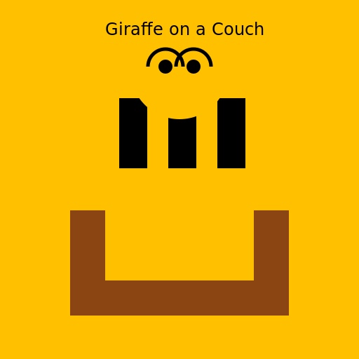 Giraffe in Specs on a Sofa - DrawGPT