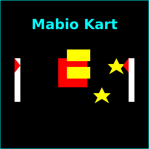 Neon Mabio Kart Logo with Mario and Stars - DrawGPT