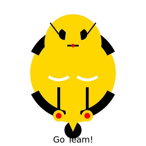 Bee Pointing to His Knees - Football Mascot Style - DrawGPT