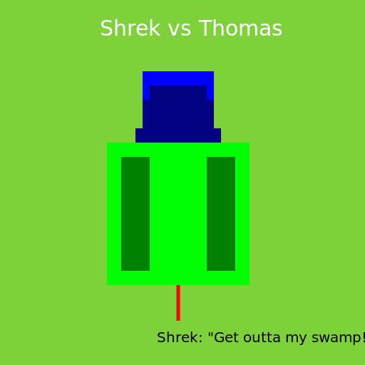 Shrek Fight Thomas the Tank Engine - DrawGPT