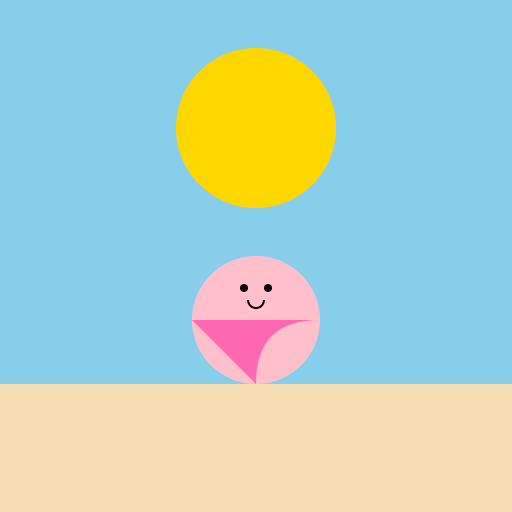 A Playful Girl in a Swimsuit - DrawGPT