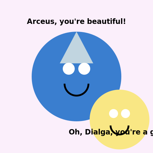 Dialga Talking to Arceus about Being Beautiful - DrawGPT