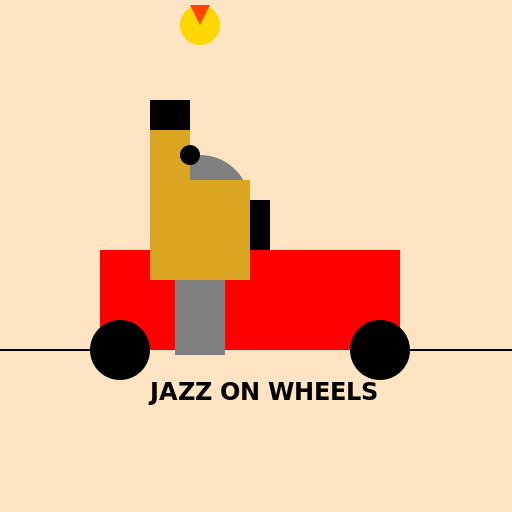 Cartoon Mouse Playing Saxophone in a Race Car - DrawGPT