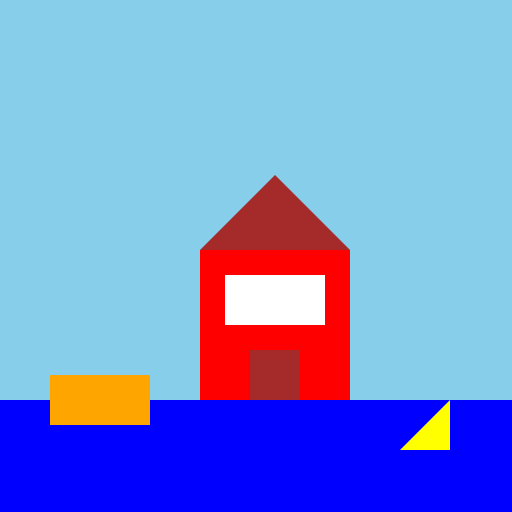 A House by the Lake, a Boat, and a Sunny Side - DrawGPT