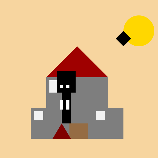 Medieval Castle at Sunrise with Dracula - DrawGPT