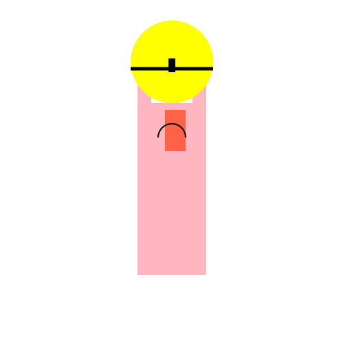 Full Body Person with a Big Nose Wearing a Sponge Bicycle Helmet (Front View) - DrawGPT