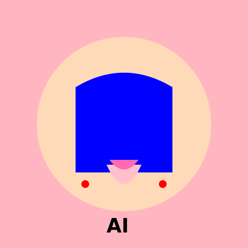 Busty Girl with Big Eyes and Blue Hair - DrawGPT