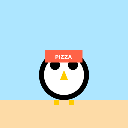 Penguin buying a pizza - DrawGPT