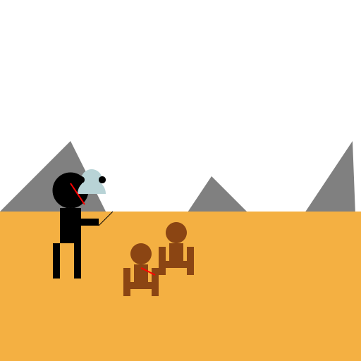 MINSC and Boo fighting gnolls by snow-capped mountains - DrawGPT