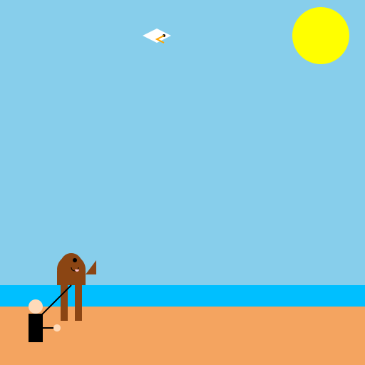 A dog walking on the beach - DrawGPT