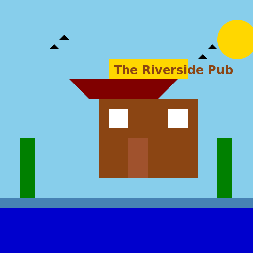 A pub by a river - DrawGPT
