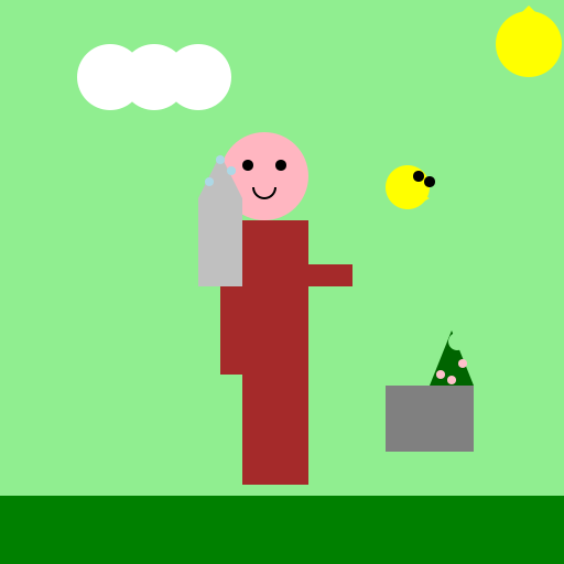 Gardener Planting a Bonsai Plant - DrawGPT