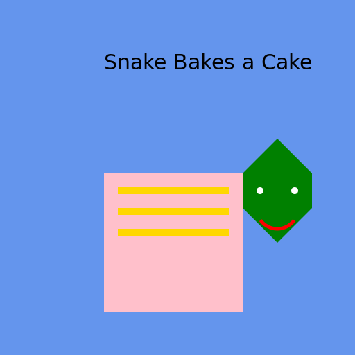 Snake's Cake by the Lake - DrawGPT