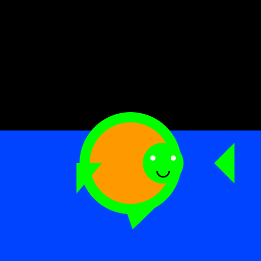 Swimming Turtle - Expressionist Painting - DrawGPT