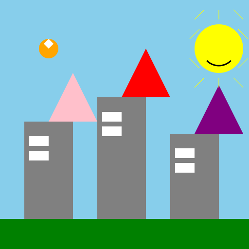 Buildings with Tulip Tops - DrawGPT