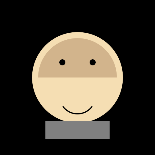 A Bald Man in a Tight Place with Glowing White Eyes - DrawGPT