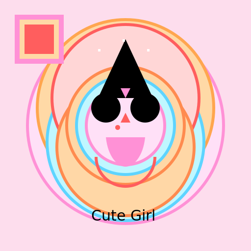 Cute Girl with Different Styles for Sticker - DrawGPT